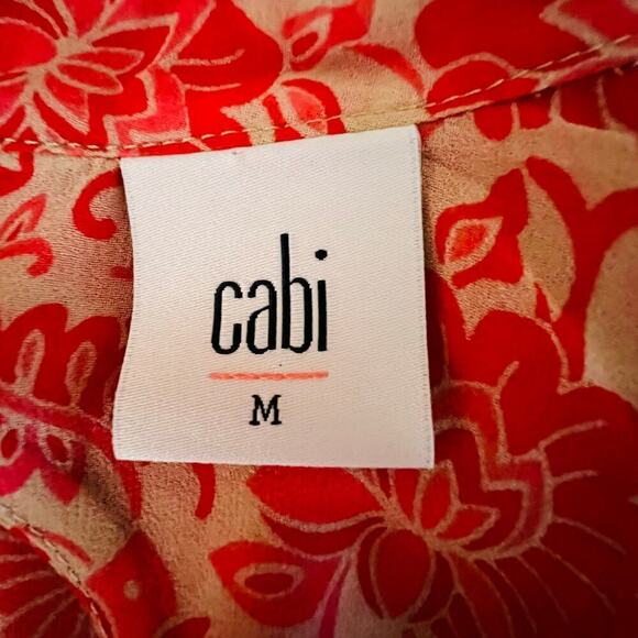 Cabi Vita Pink Floral Cowl Neck Sleeveless Blouse M Boho Romantic Top - Picture 8 of 11